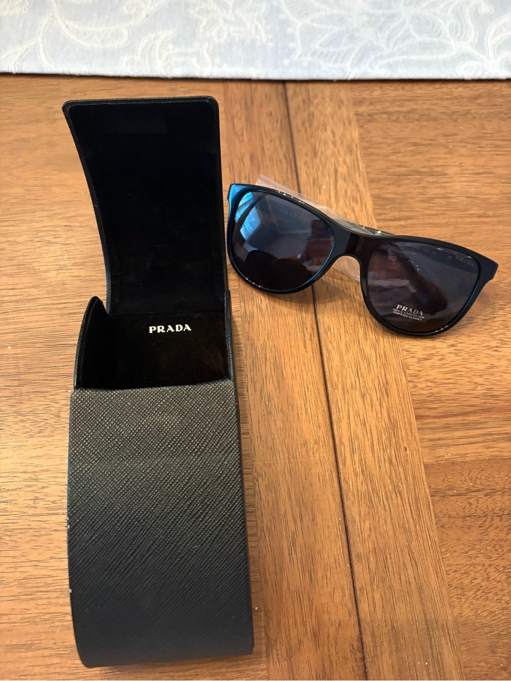 PRADA Black Slim Temple Eyewear with Logo